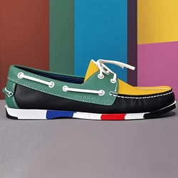 2025 Cow Leather Loafers Men Moccasin Driving Shoes Causal Men Shoes Footwear Classic Boat Shoes
