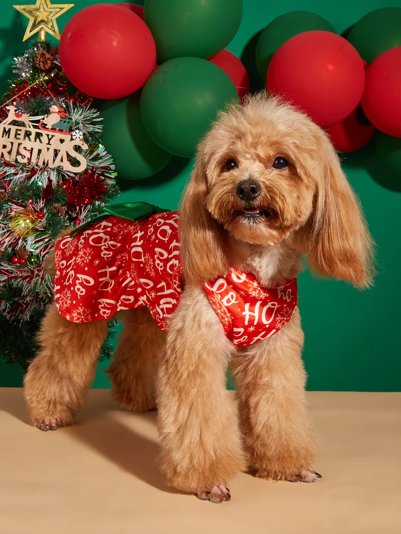 Dog Christmas Dresses HO Puppy Clothes with Snow Printed Beautiful and Comfort Costume with Bowknot Christmas Dog Xmas Party
