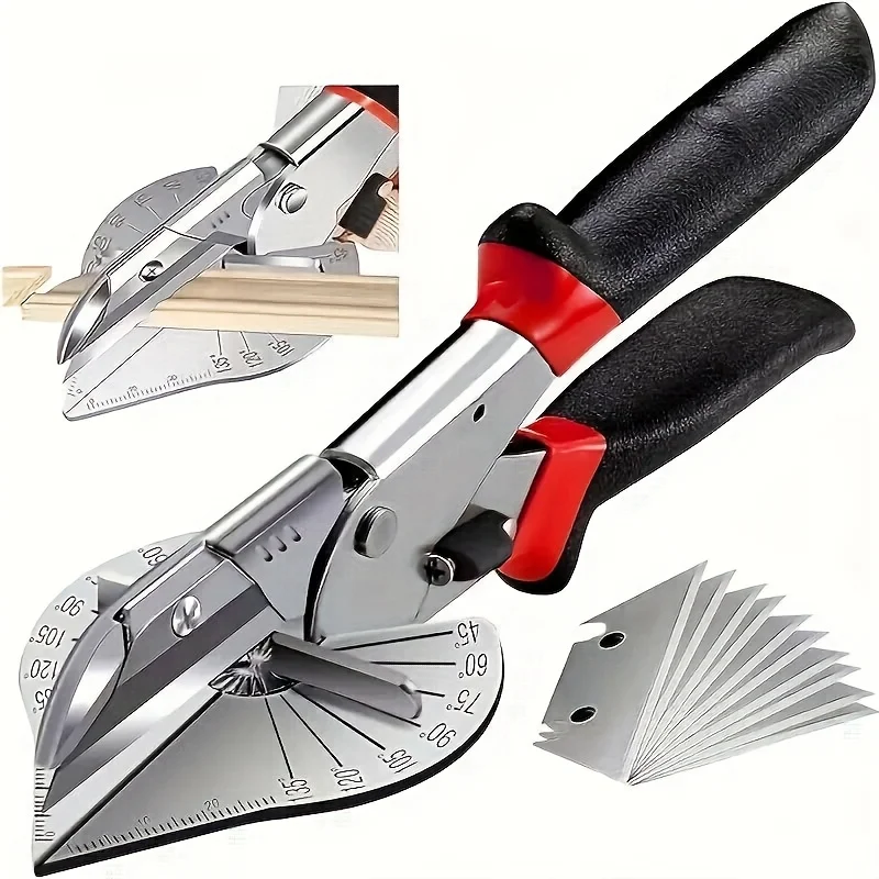 Miter Shears Adjustable Angle Shears Professional 45-135 Degree Multi-Angle Mitre Scissors Cutter Precision Carbon Steel Blades