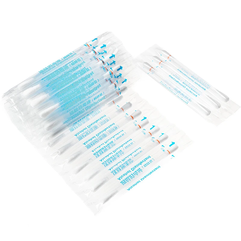 50PCS/Lot Medical Alcohol Disposable Emergency Cotton Stick Iodine Disinfected Swab First Aid For Children Adults Baby