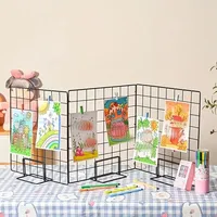 Grid Art and Photo Racks, Modern Metal Display Brackets for Grid Panels, Desktop Stands, and Jewelry Booth Racks