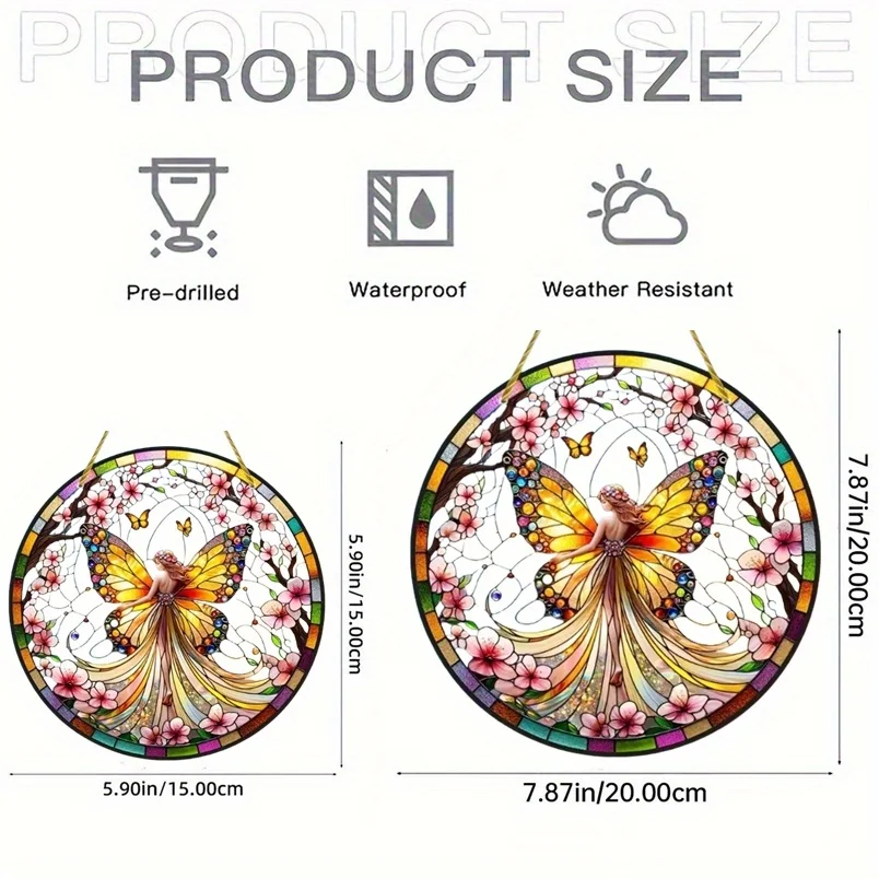 عرض باب النافذة الماسك من الأكريليك الساحر Elf Fairy، ديكور الصيف الموسمي - للمنزل، البار، لديكور عيد الميلاد اليومي