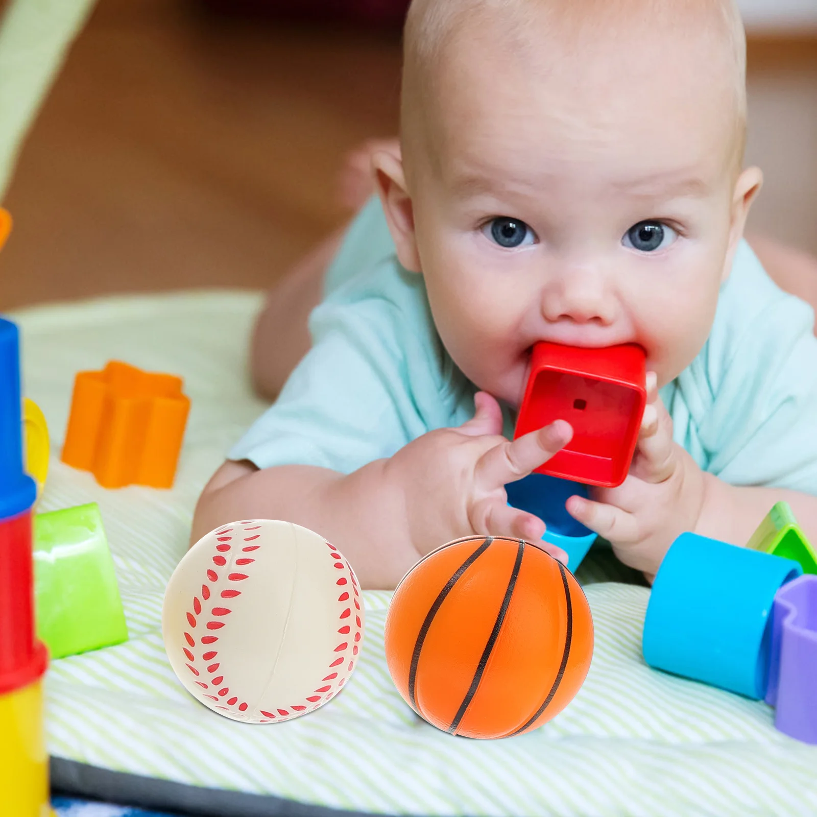 

20Pcs Sports Stress Balls Mini Foams Balls Set for Dexterity Mobility Improvement Practice Training Baseballs Volleyball Foams