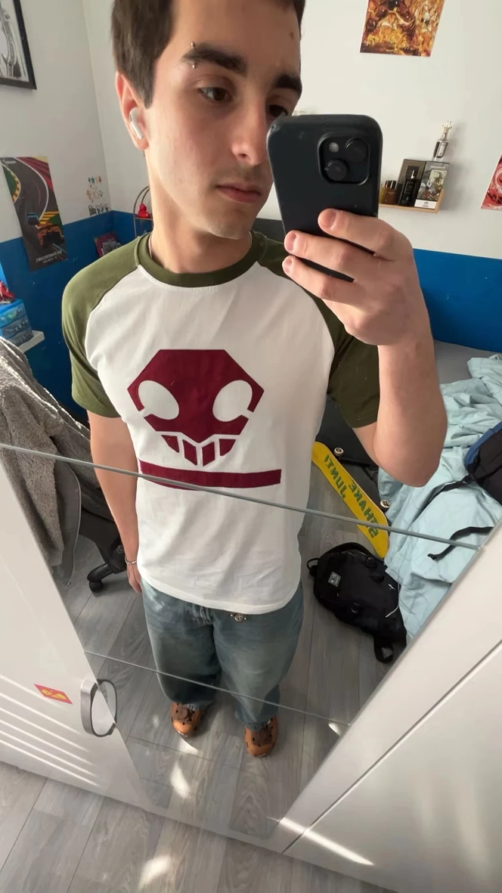 Anime-inspiriertes Ichigo Kurosaki Raglan-T-Shirt für Männer und Frauen, Vintage-Patchwork-Grafik-T-Shirt, grün-weiß, für Fans, Cosplay, Streetwear-Oberteile – Detail 7