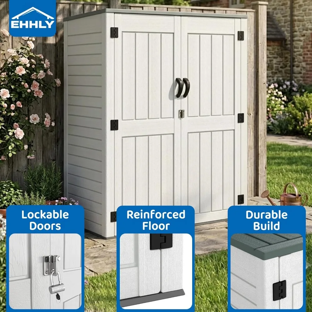 

Vertical Resin Storage Shed, 60 Cuft Garden Tool Sheds & Outdoor Storage, Plastic Outdoor Storage Cabinet, Customized