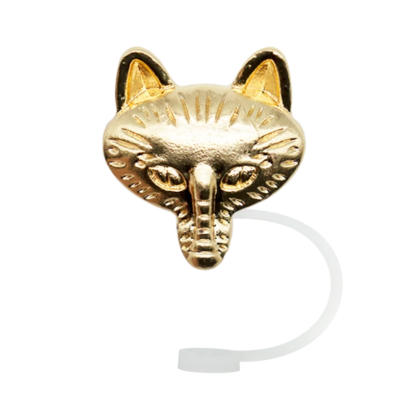 1/12PCS Gold Silicone Straw Cover,8mm Metal Kawaii  Straw Topper Butterfly  Plug for Girls, Dustproof Straw Cap Accessories