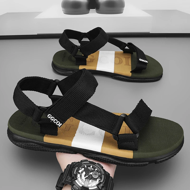 Men's Multi-Adjustable Webbing Outdoor Sandals, Lightweight Soles, Dual-Purpose for Home and Outdoor Use, Breathable Summer Shoe