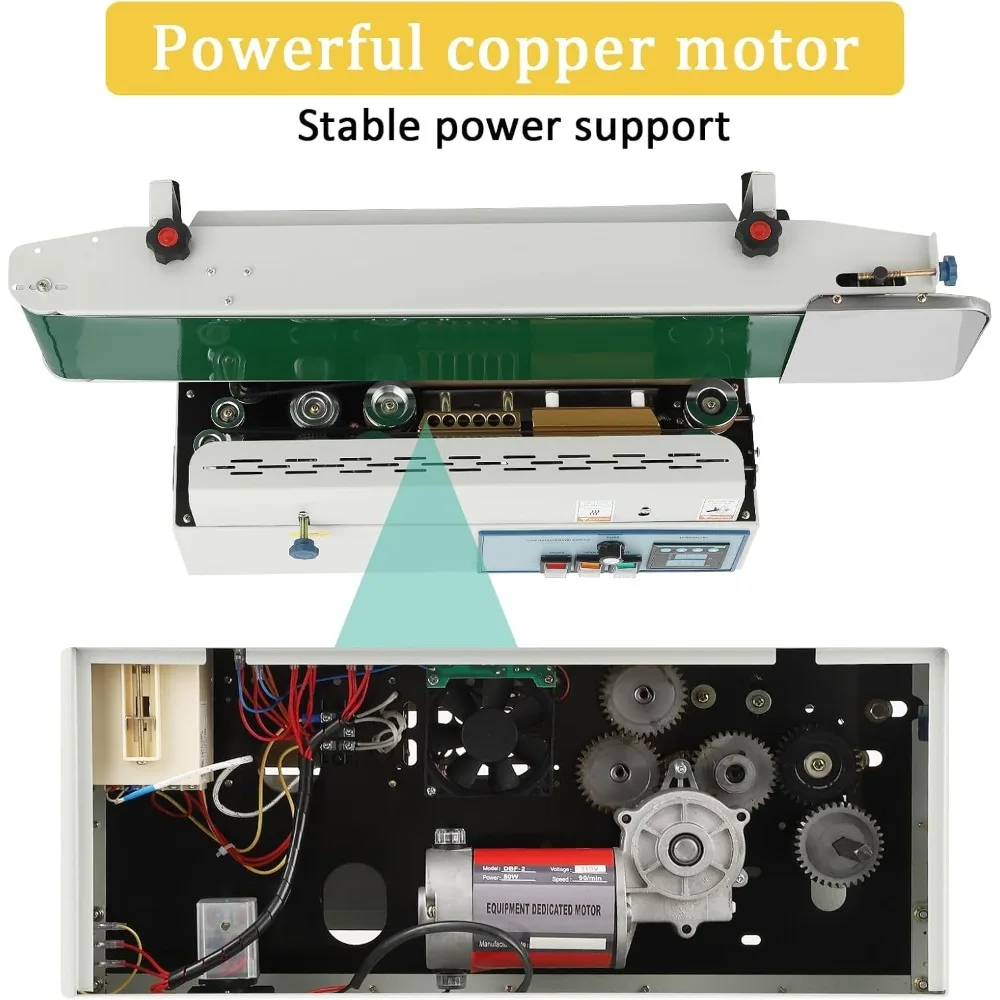 آلة ختم الشريط المستمر، آلة ختم شريط الأكياس الأوتوماتيكية الأفقية 110 فولت لأفلام الأكياس البلاستيكية مع درجة الحرارة الرقمية #5
