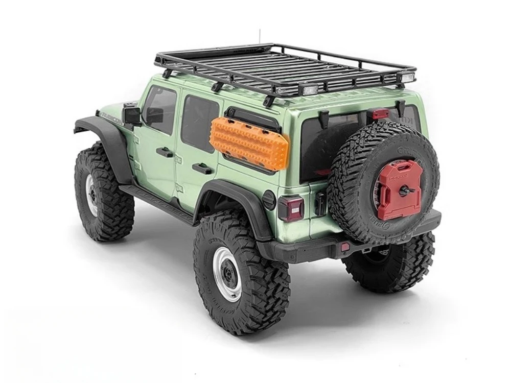 Scale 1/10 Crawler Truck Metal Roof Rack and Rear Lamps fit Axial SCX10 iii Jeep Wrangler Rubicon body 1 10 RC Car