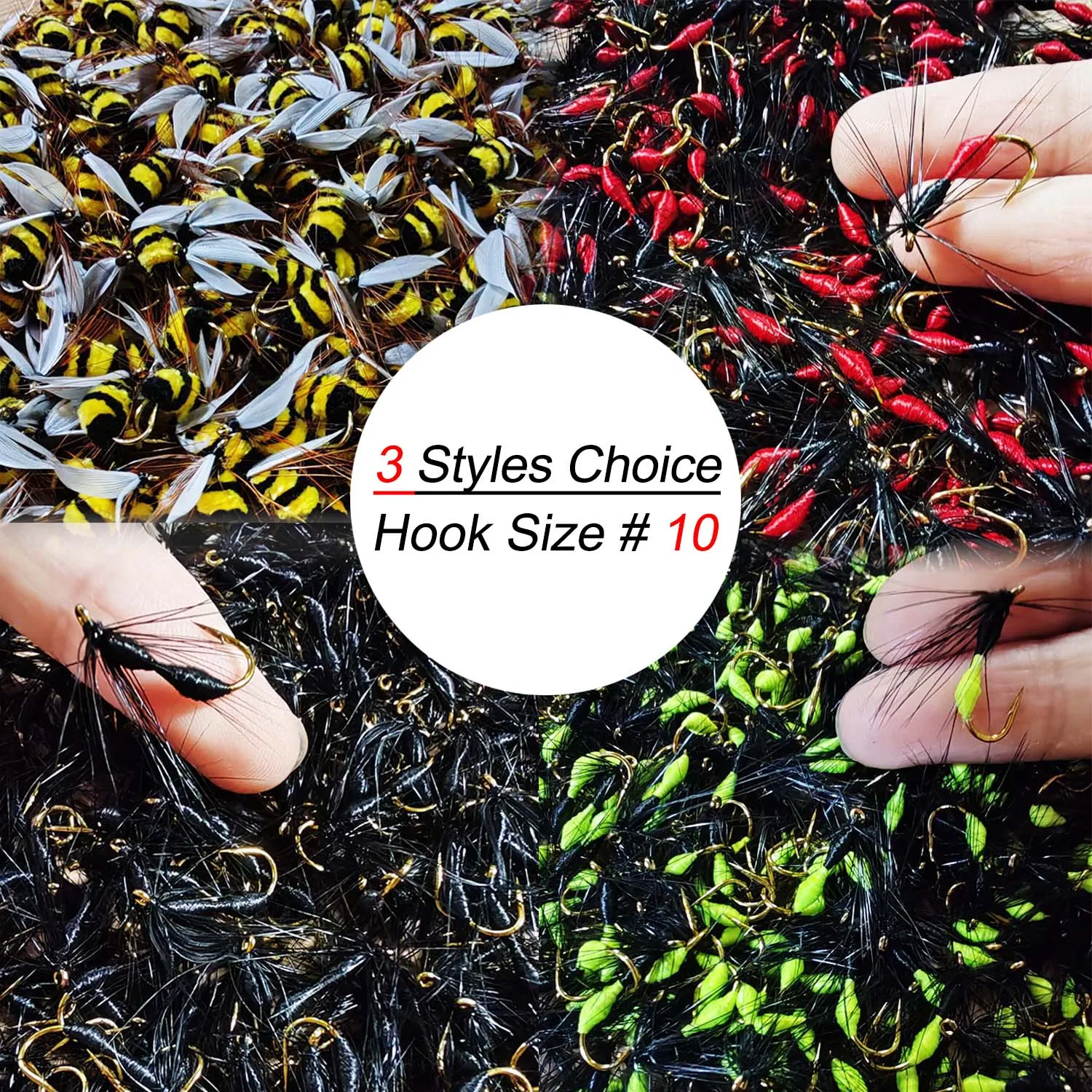 

25Pcs/Box 3 Different Style Fly Fishing Lure Bait Trout with Hook Fly Fishing Nymph Dry Wet Flies Fishing Flies Bait Insect Lure