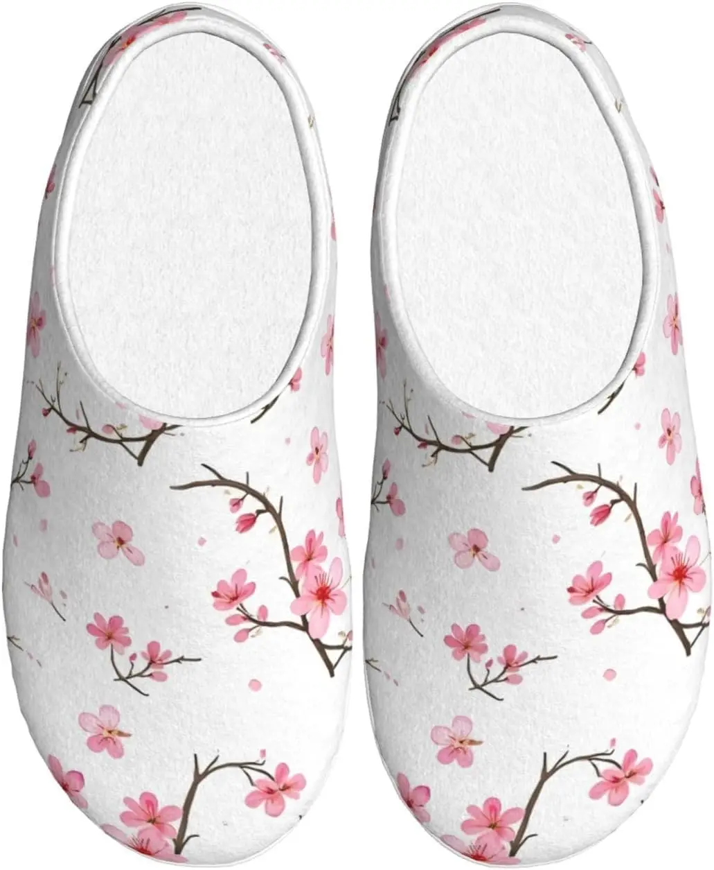 

Cherry Branches Women’s Cozy Slippers Soft Cotton Indoor & Outdoor House Slippers With Anti-Slip