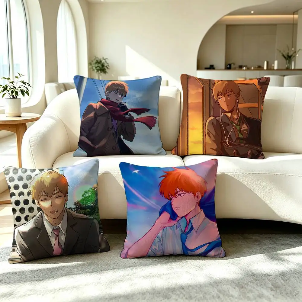 A-Arataka Reigen Mob Psycho 100  Pillow Case Square Double-Sided Sofa Cushion Cover Bedroom Bedside Pillow