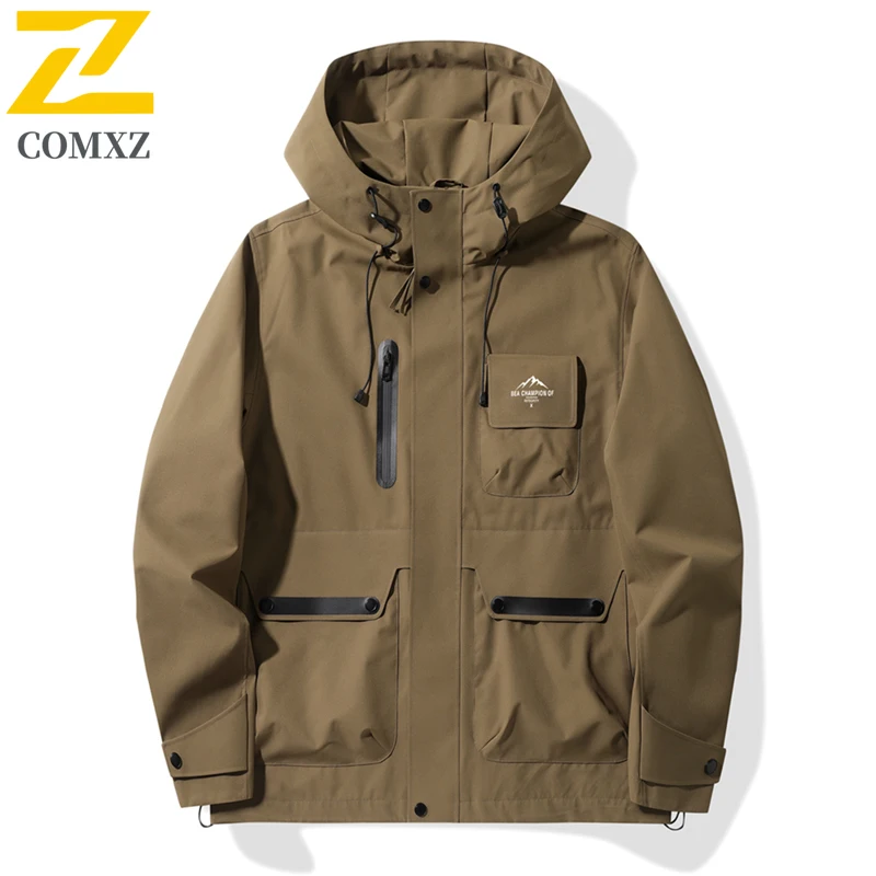 

American Style Trendy Brand Crock Jacket New Outdoor Functional Wind Hooded Coat Multi-Pocket Mountaineering Men's Charge Jacket