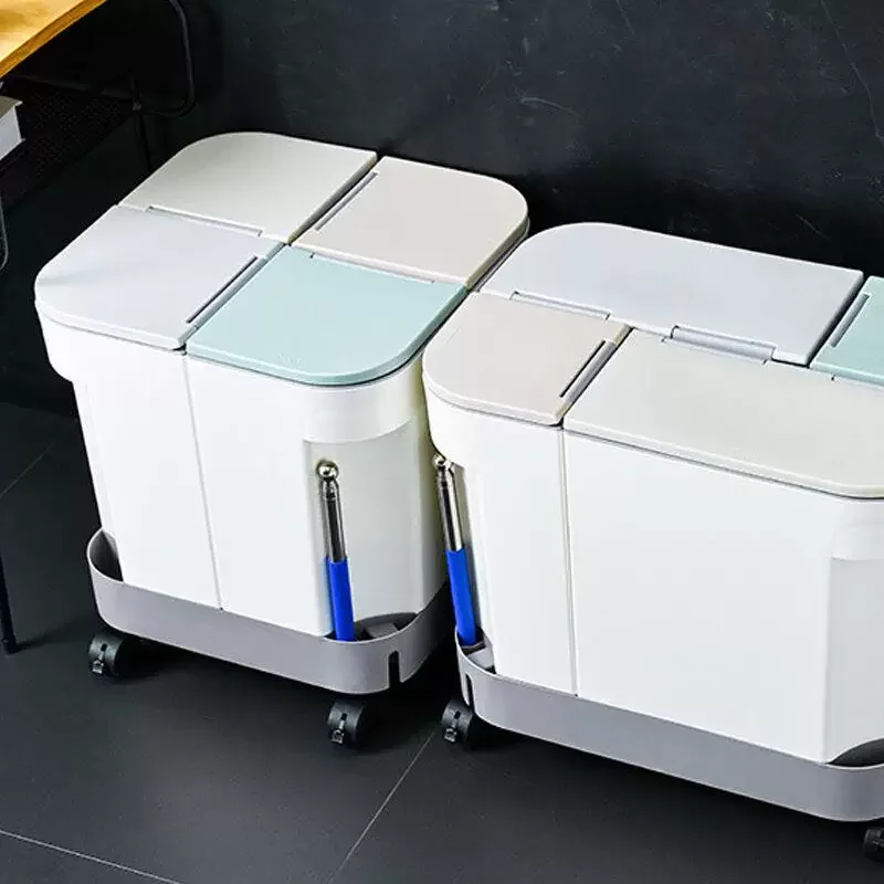 Recycling Garbage Bin Kitchen Storage Box Trash Can Garbage Sorting Bin With 4 Compartments