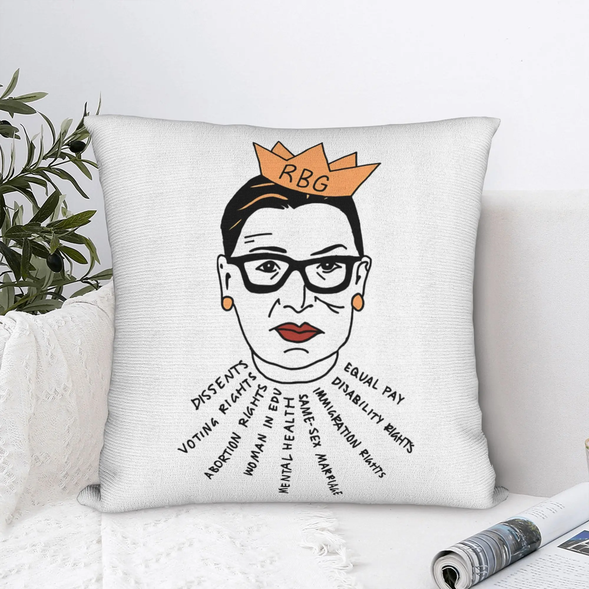 

Notorious RBG Ruth Bader Ginsburg Quote Feminist Square Pillow Case Polyester Cushions for Sofa Funny Cushion Covers