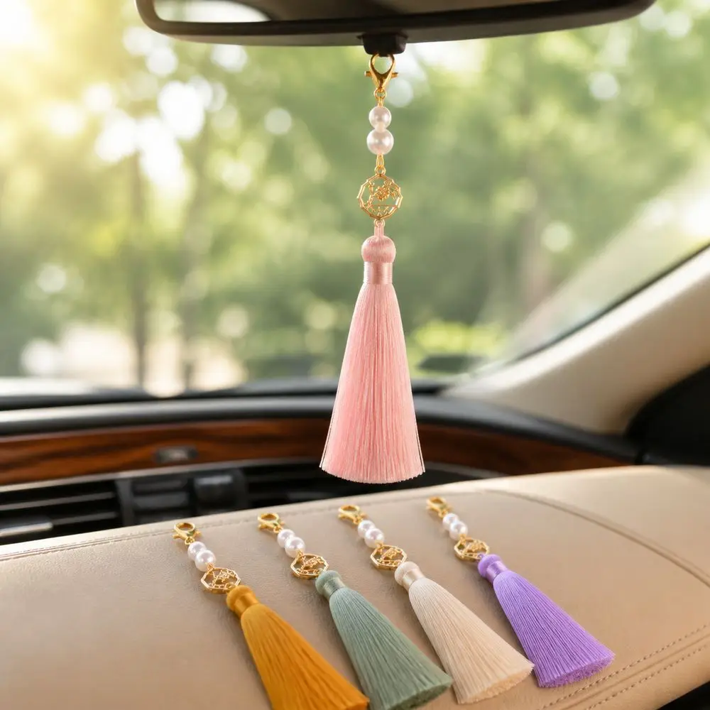 New Pearl Tassel Pendants Chinese Style Plum Blossom Tassel Ornaments Decorative Bag Decorations Car Interior Decor