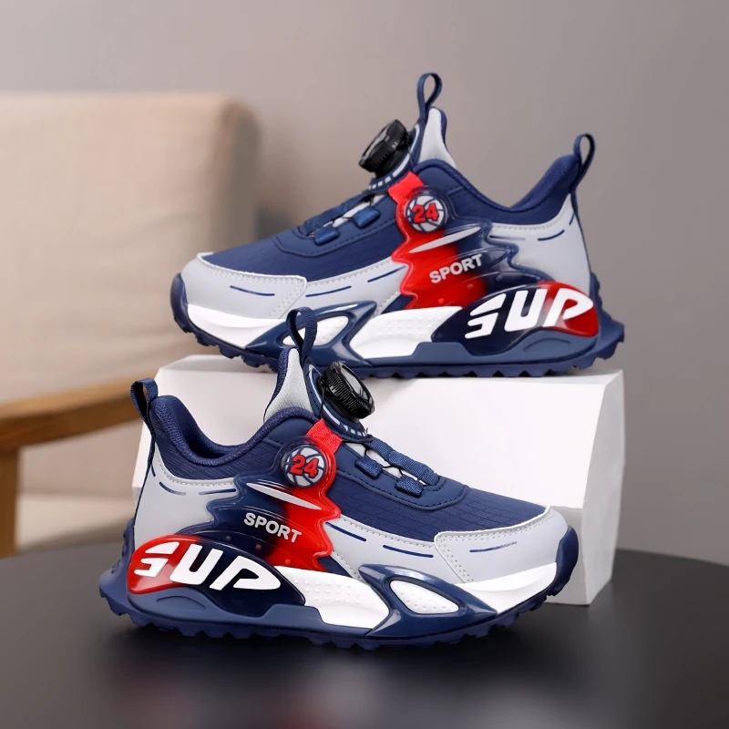 

Fashion Children Sports Shoes Autumn Boys Sneakers PU Leather Kids Tenis Walking Shoes Outdoor Nons-lip School Running Shoes