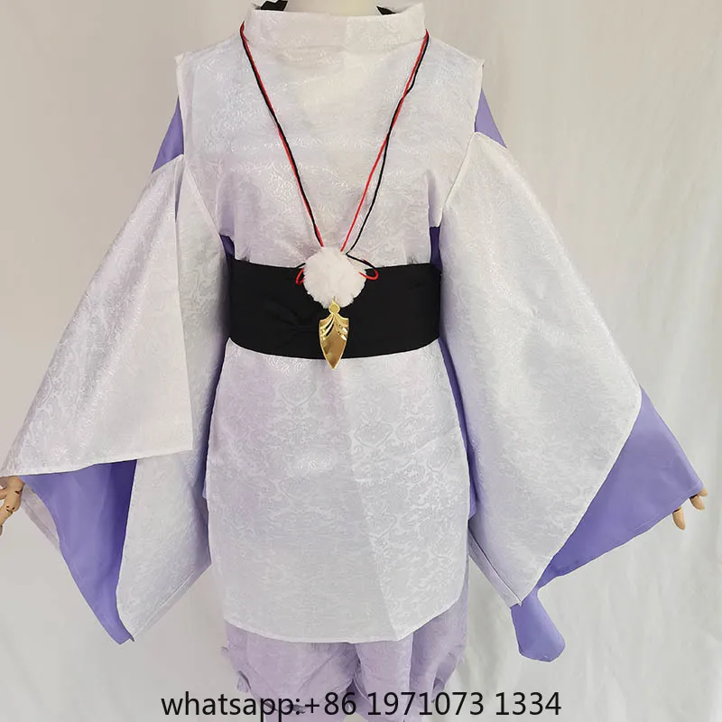 Wanderer Cosplay Costume Textured Fabric Kunikuzushi Kimono With Headscarf For Anime Comic Con Balladeer Scaramouche Outfits