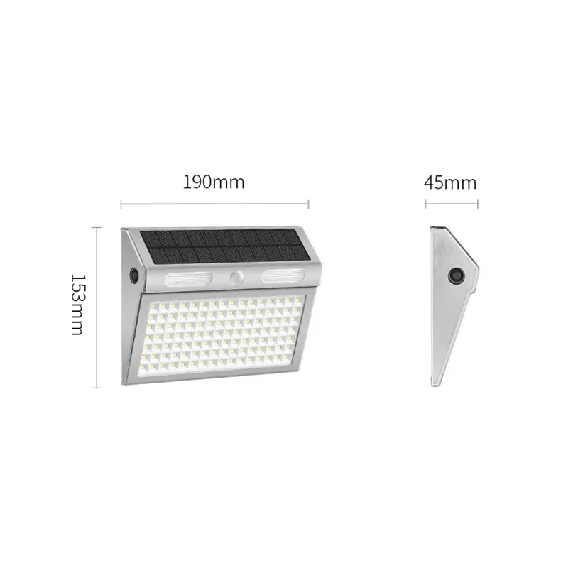 4 Modes Sensor Light Stainless Steel Solar Lamp Home Outdoor Gate Wall Lighting Wall Lamp Outdoor Waterproof Led Garden Lamp Hot