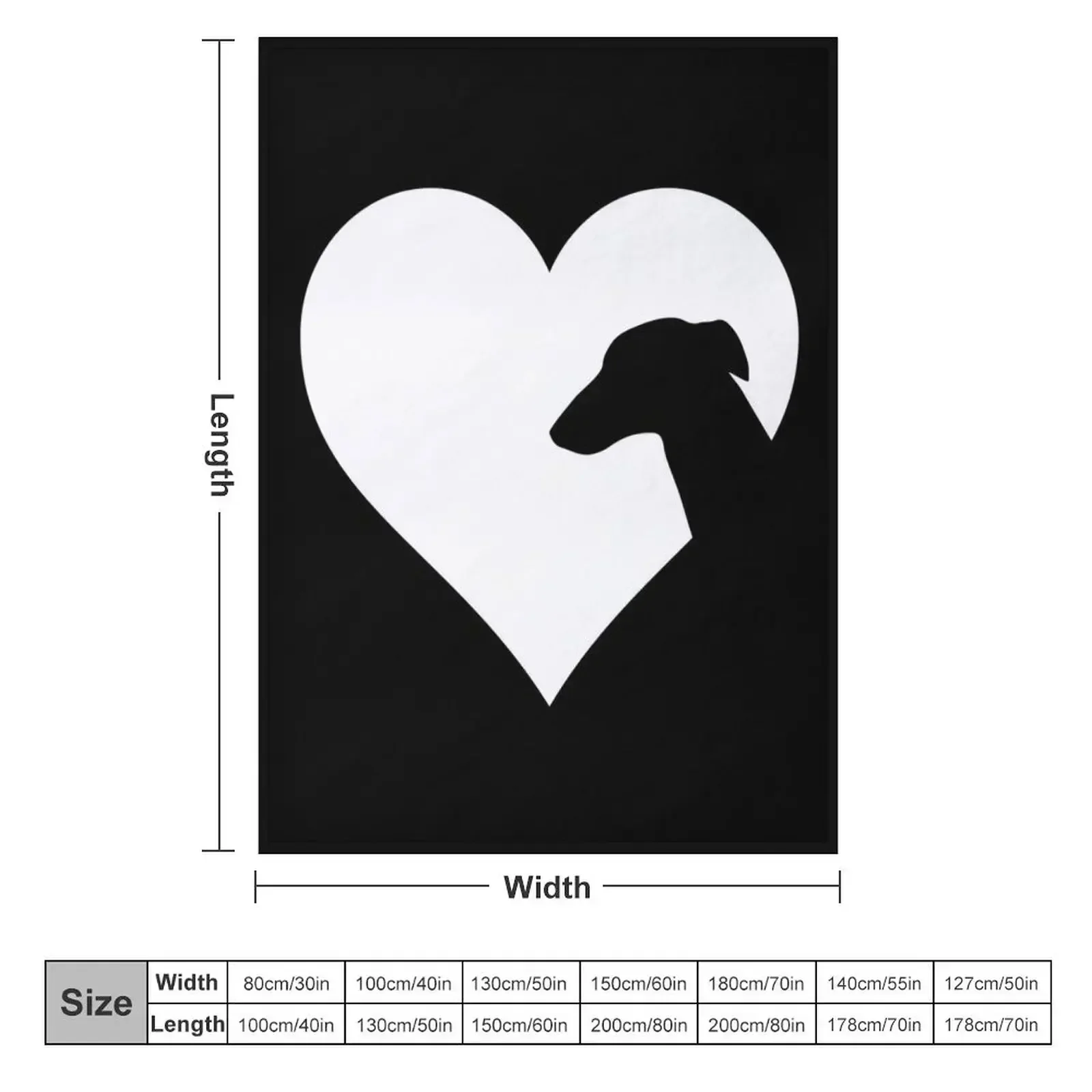 The Heart of the Greyhound Lover Throw Blanket couch cozy soft plush fuzzy picnic outdoor blanket