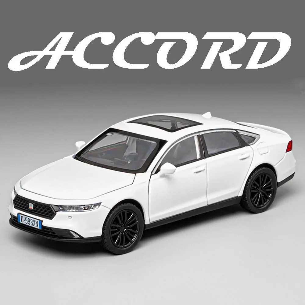 

1:32 Honda Accord X3M игрушечная модель автомобиля, металлические литые под давлением звука, свет, амортизация, 6 дверей, открытые для детей, интерактивные игрушки