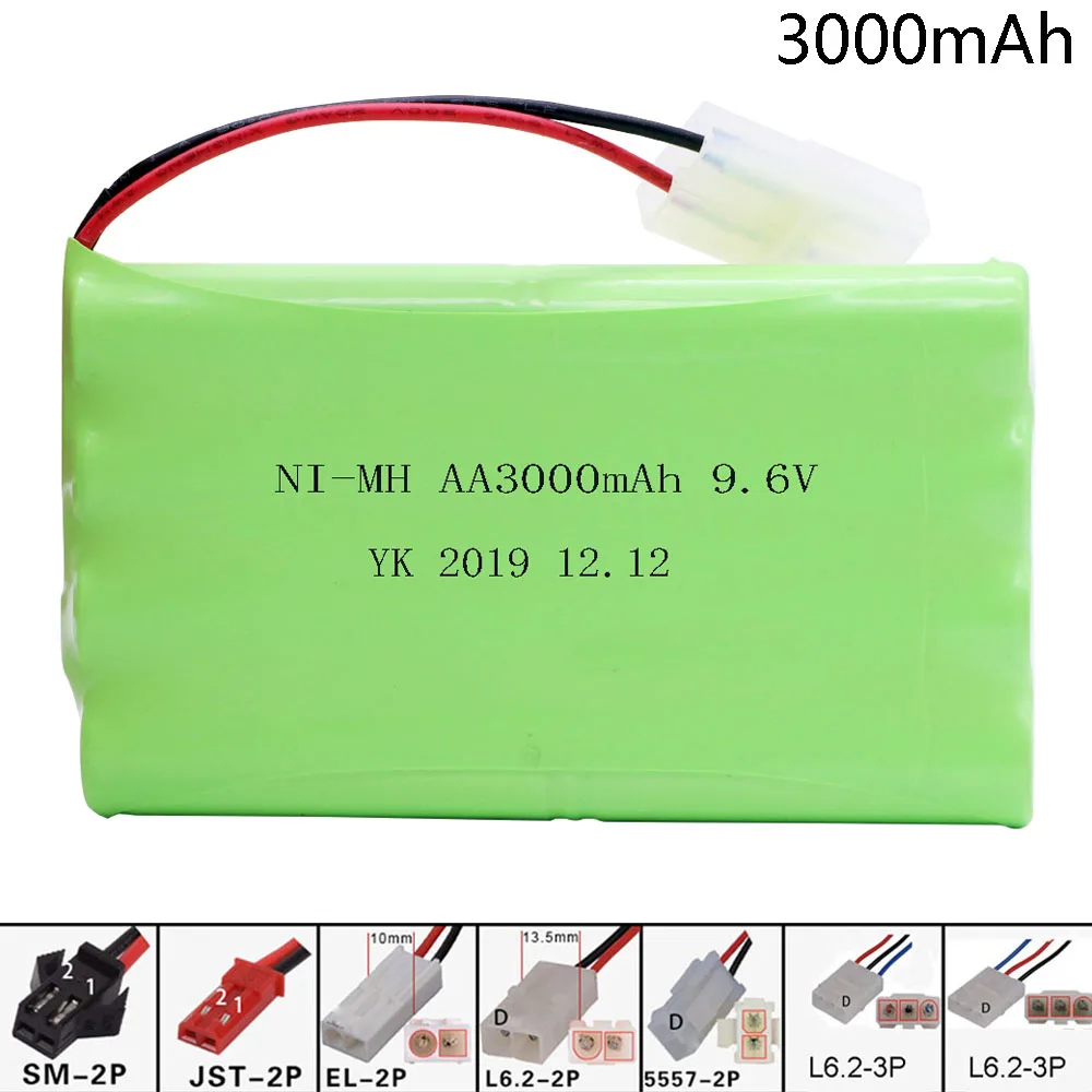 9.6V NI-MH 3000mAh battery Plug battery Multiple plugs 3000 mah nimh AA battery for rc car toy tools accessory H type