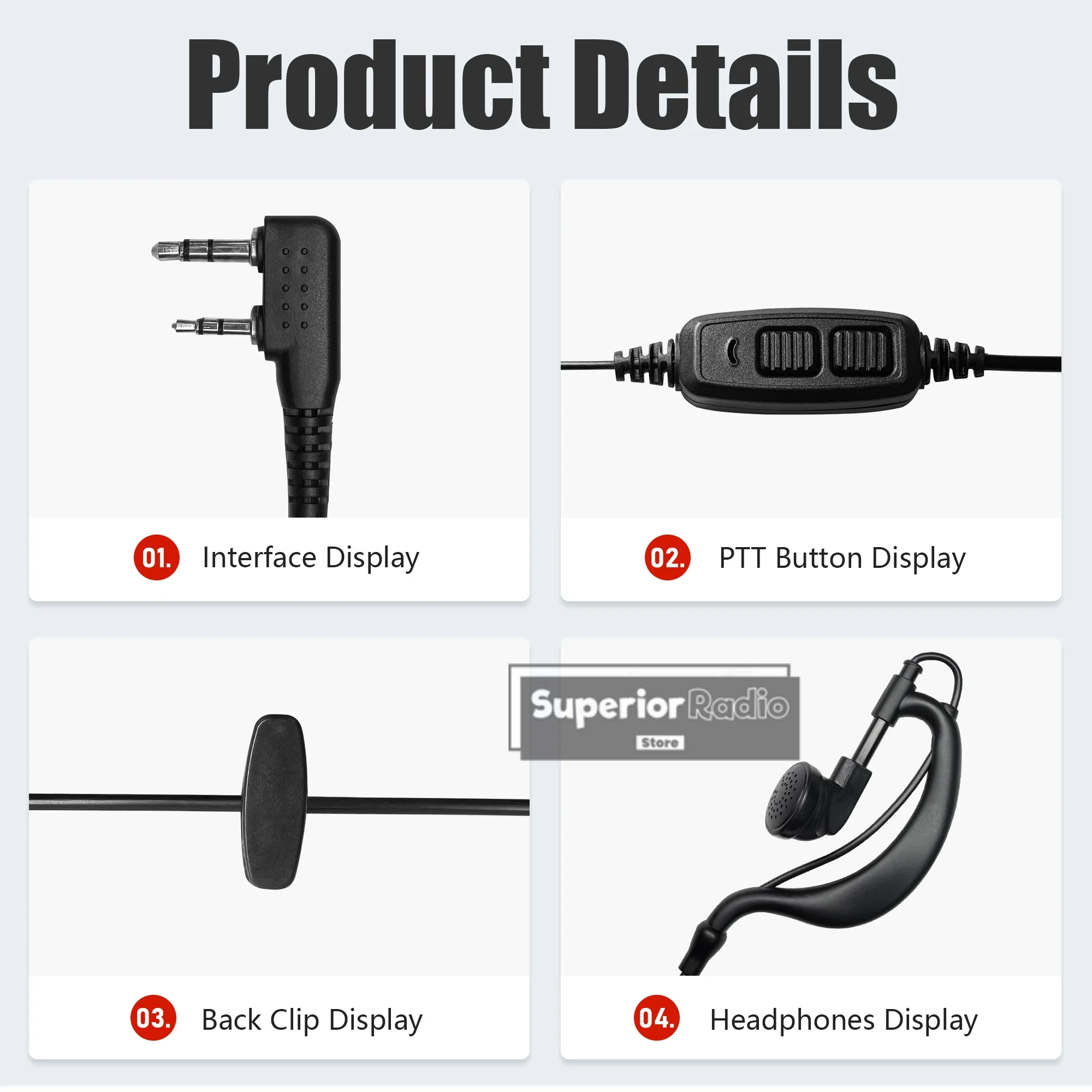 Baofeng UV-82 المزدوج PTT سماعة مع هيئة التصنيع العسكري الأصلي UV 82L UV-89 سماعة DM-32 TK11(8) UV-25 Pro سماعة اسلكية تخاطب ملحق #4