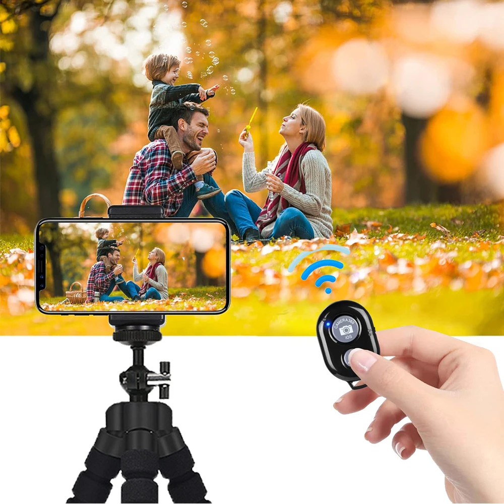 Wireless Bluetooth Remote shutter Camera Phone Monopod Selfie Stick Shutter Self-timer Timer Remote Control for Smart Phone