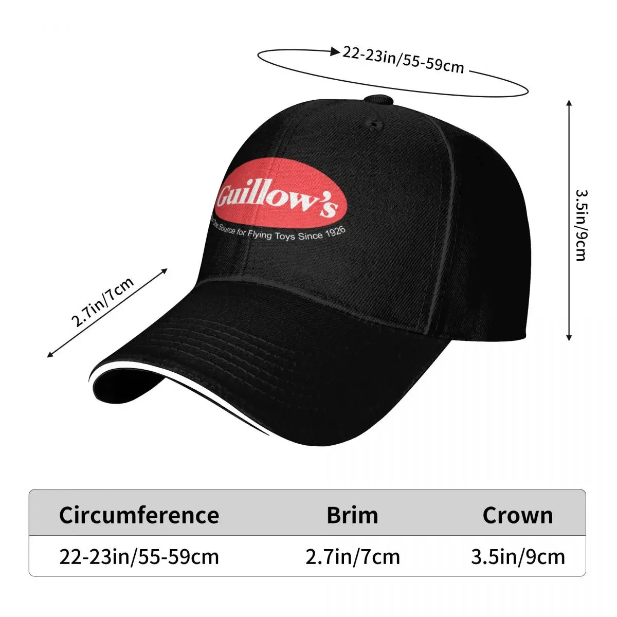 Guillow's Logo White Tagline Baseball Cap golf hat genuine fashionable Trucker Hats For Men Women's
