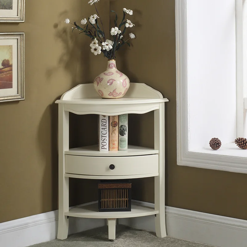 American solid wood triangular shelf, bedroom corner floor-to-ceiling cabinet, living room flower stand