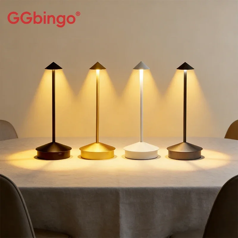 Wiederaufladbare Tisch-LED-Lampe mit Touch-Sensor, Nachttischlampe für Restaurant, Hotel, Bar, Schlafzimmer, 3 Farbtemperaturen, stufenlose Dimmung