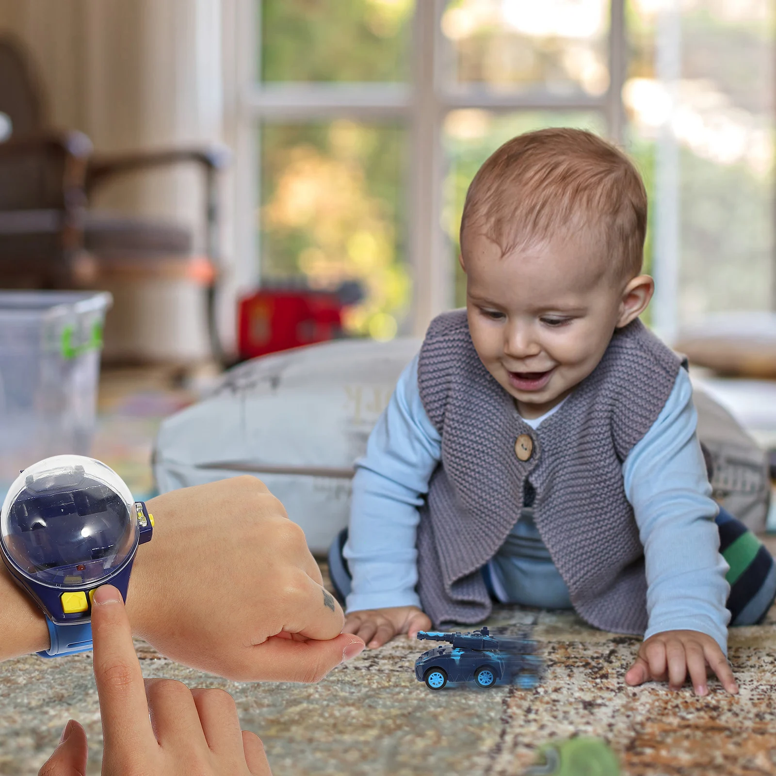 Kinder Geschenke Tank Mini Rennwagen Spielzeug Spielzeug RC Auto Wiederaufladbares Kunststoff Sicheres Spielzeug Ferngesteuertes Fahrzeug