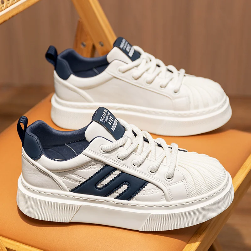 

Men's 2025 New Autumn White Sneakers & Chunky High-Top Casual Shoes – Lightweight, Height-Increasing & Comfortable