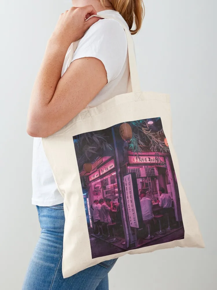 Tokyo's Ramen Corner Tote Bag cute pouch bag bags aesthetic Canvas