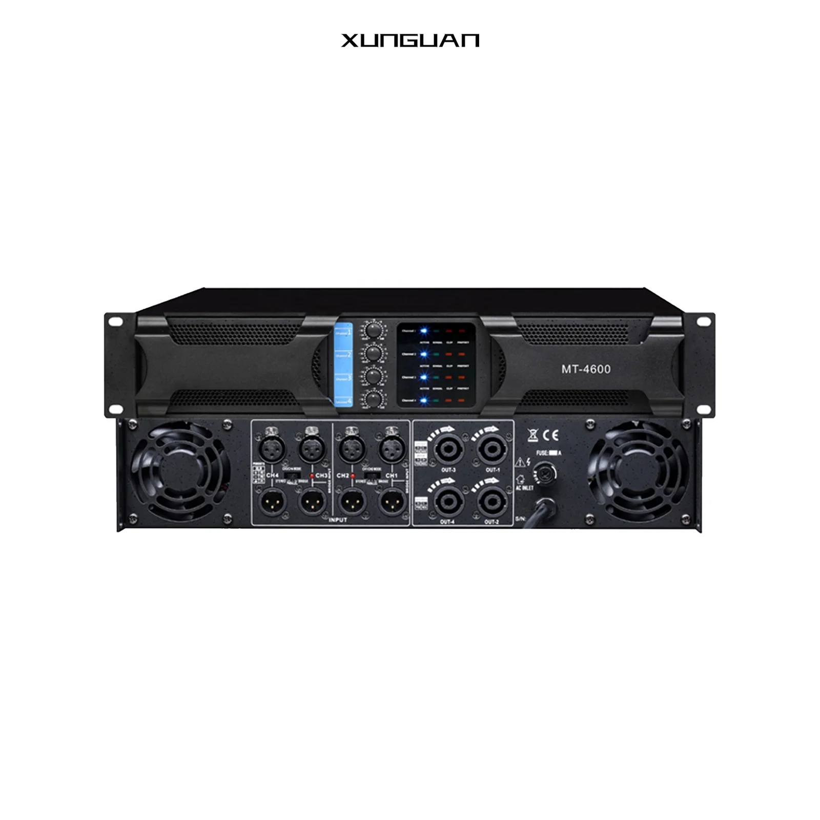 MT-4 Series 4CH Professional KTV Power Amplifier 2U/3U 200Watt 400Watt 600Watt 800Watt For Karaoke Church