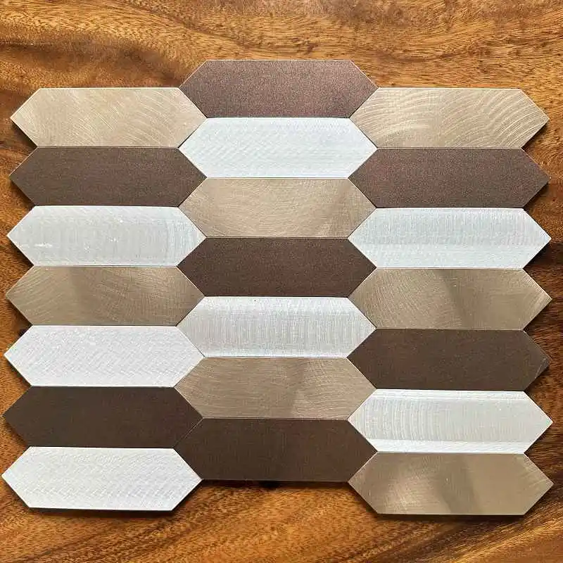 

4pcs/lot Mosaic Wall Tile Peel And Stick Self Adhesive Waterproof Aluminum composite lozenge Kitchen Bath Tile Backsplash 180