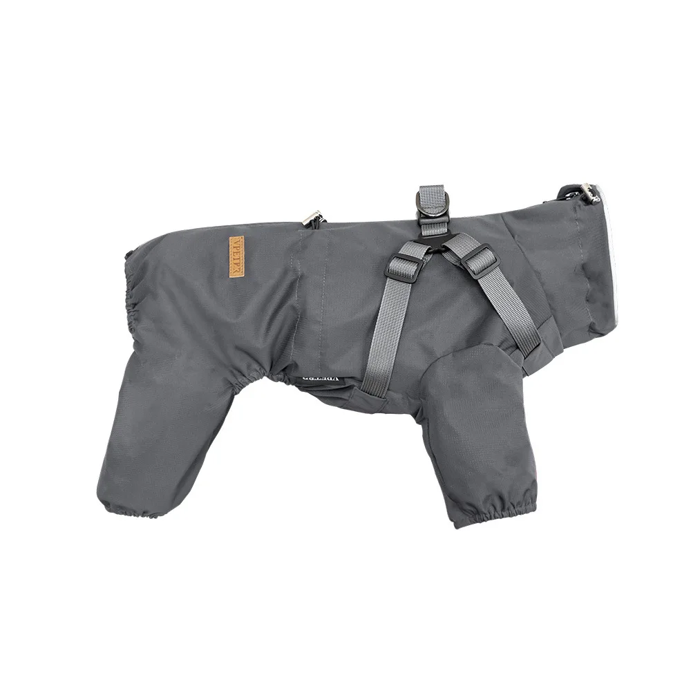 

Modern Four-Legged Chest Back Suit Accessory Solid Winter Weatherproof Adjustable Polyester Pet Raincoat For Dogs And Cats
