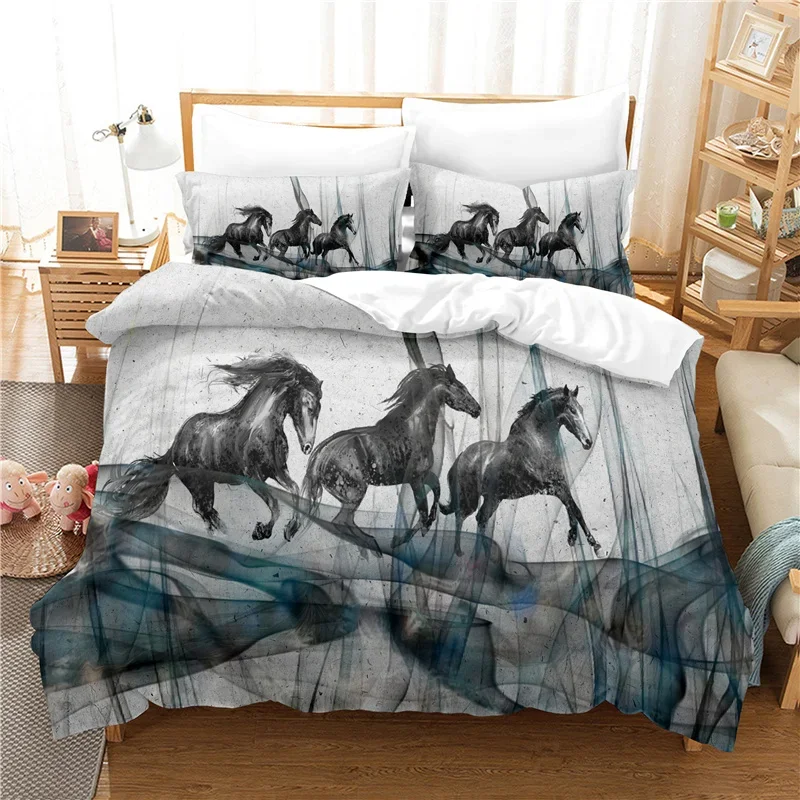 

Super King Size Housse De Couette 220x240 Bedding Set Adult 3D Animal Horse, Wolf, Pet Dog Luxury Designer Bed Set Queen Full