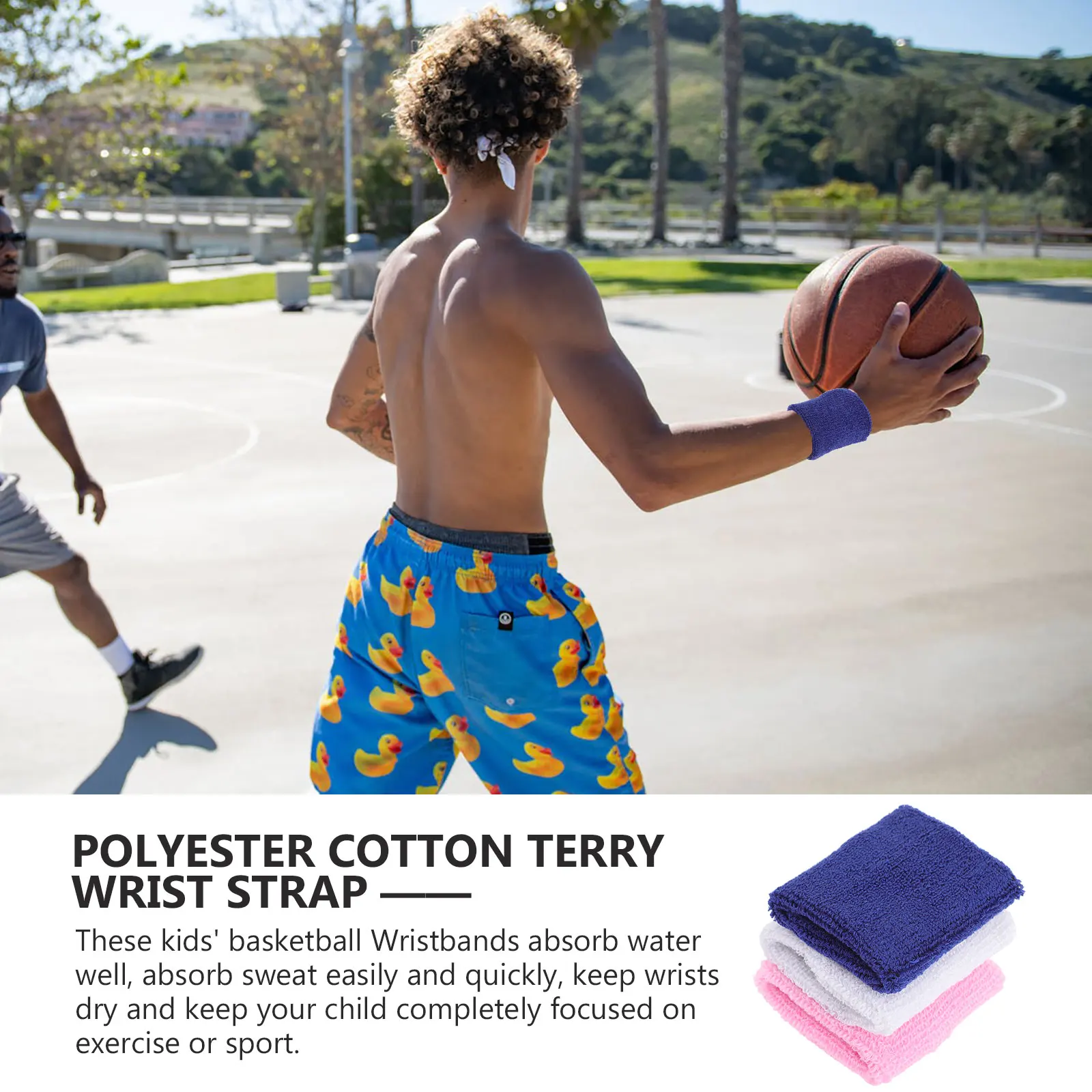 

6 Pcs Kids Sports Wristbands Sweatbands for Running Basketball Soccer Tennis Elastic Cotton Polyester Absorbent Arm Bands