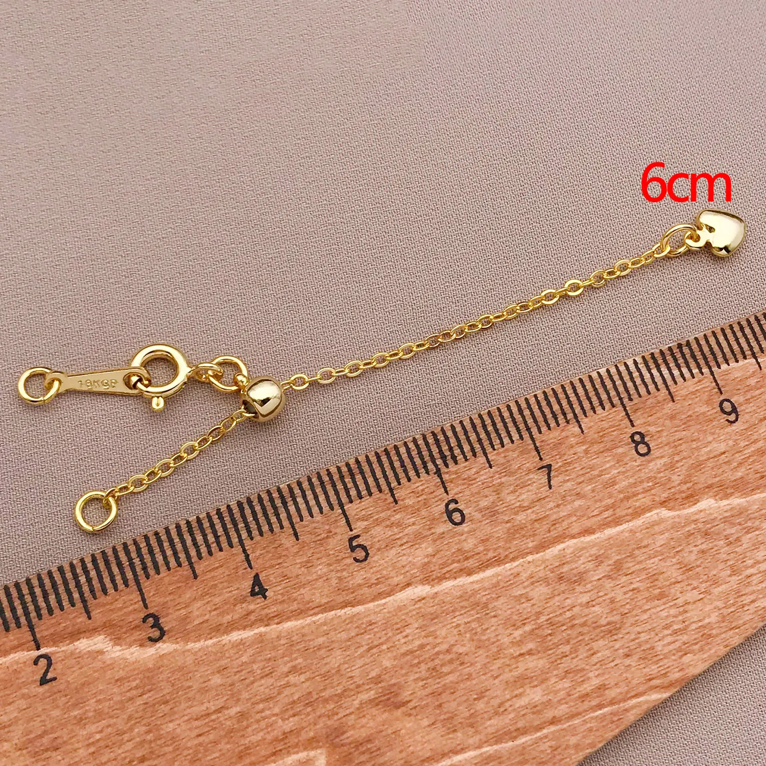 10pcs 18k Genuine Gold Thick Silver Platinum Love Set Silicone Positioning Drawable Extension Chain DIY Necklace Making Accessor
