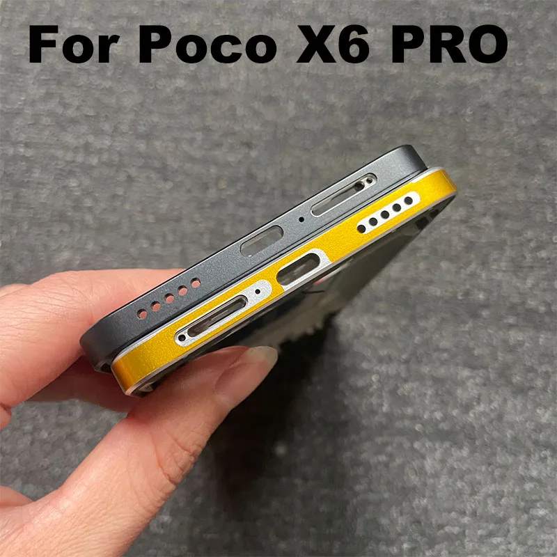 For Xiaomi Poco X6 Pro 5G LCD Front Bezel Middle Frame Faceplate Housing Chassis + Buttons Smartphone Repair Parts