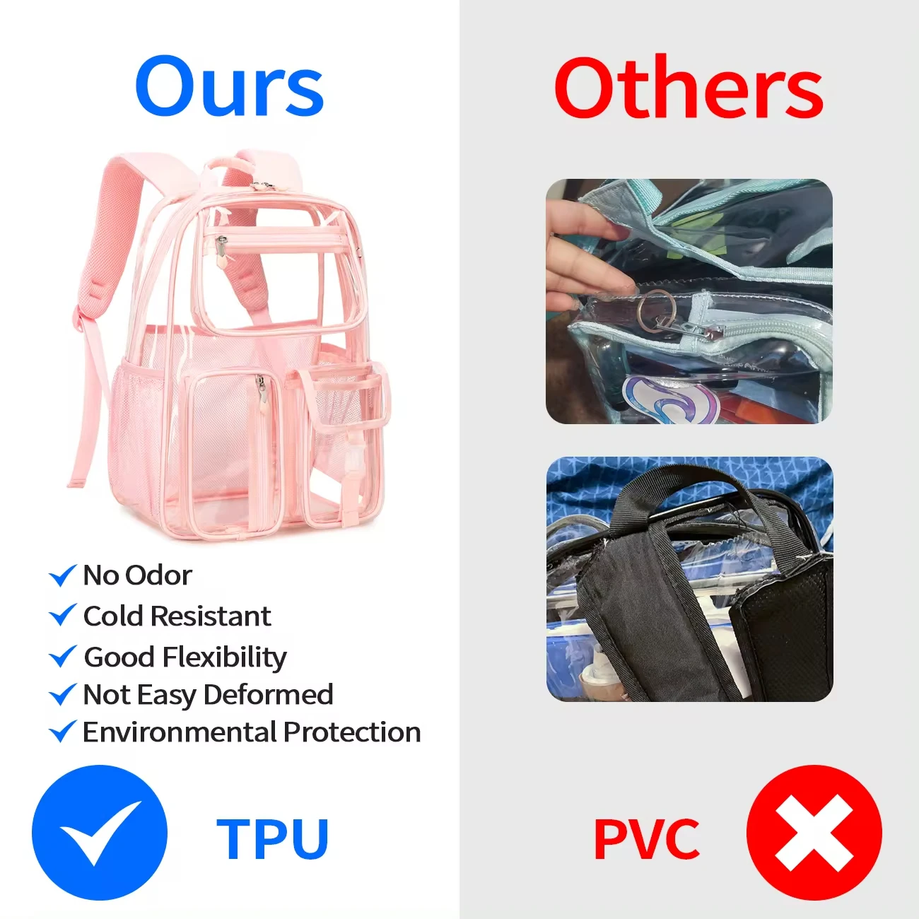 MOK Pink tas sekolah kuliah Jelly bening ransel tas sekolah anak perempuan tas sekolah untuk wanita tas bepergian tengah siswa tinggi Mochilas