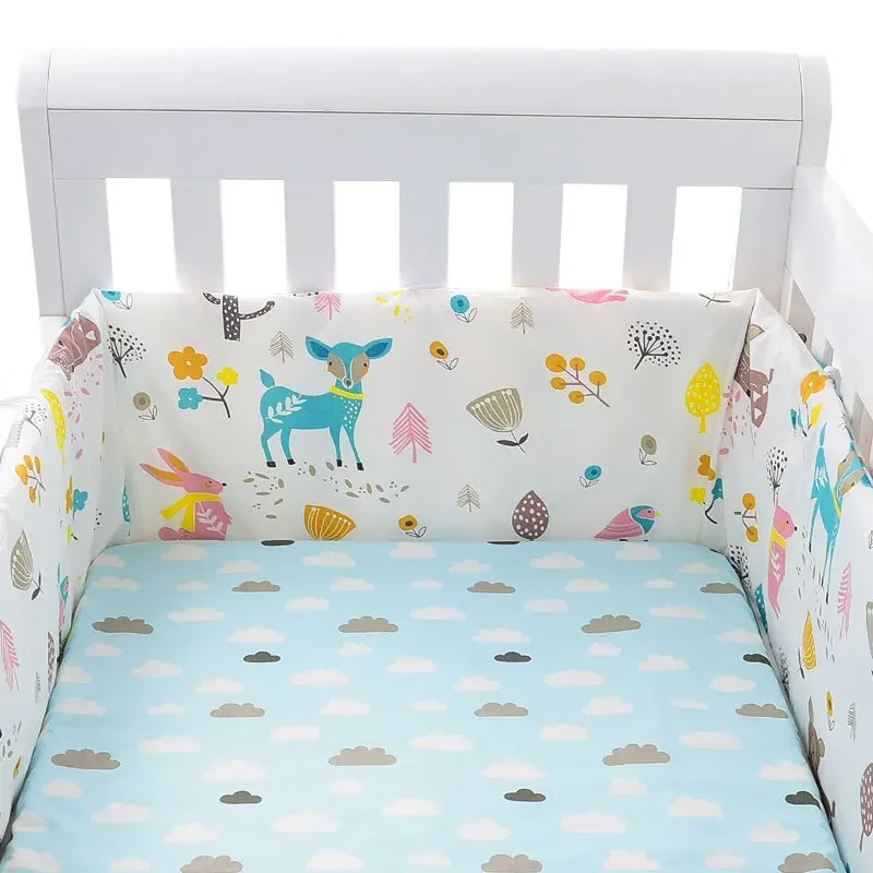 Print Baby Bed Bumper Dual-sided Newborn Crib Rail Protector