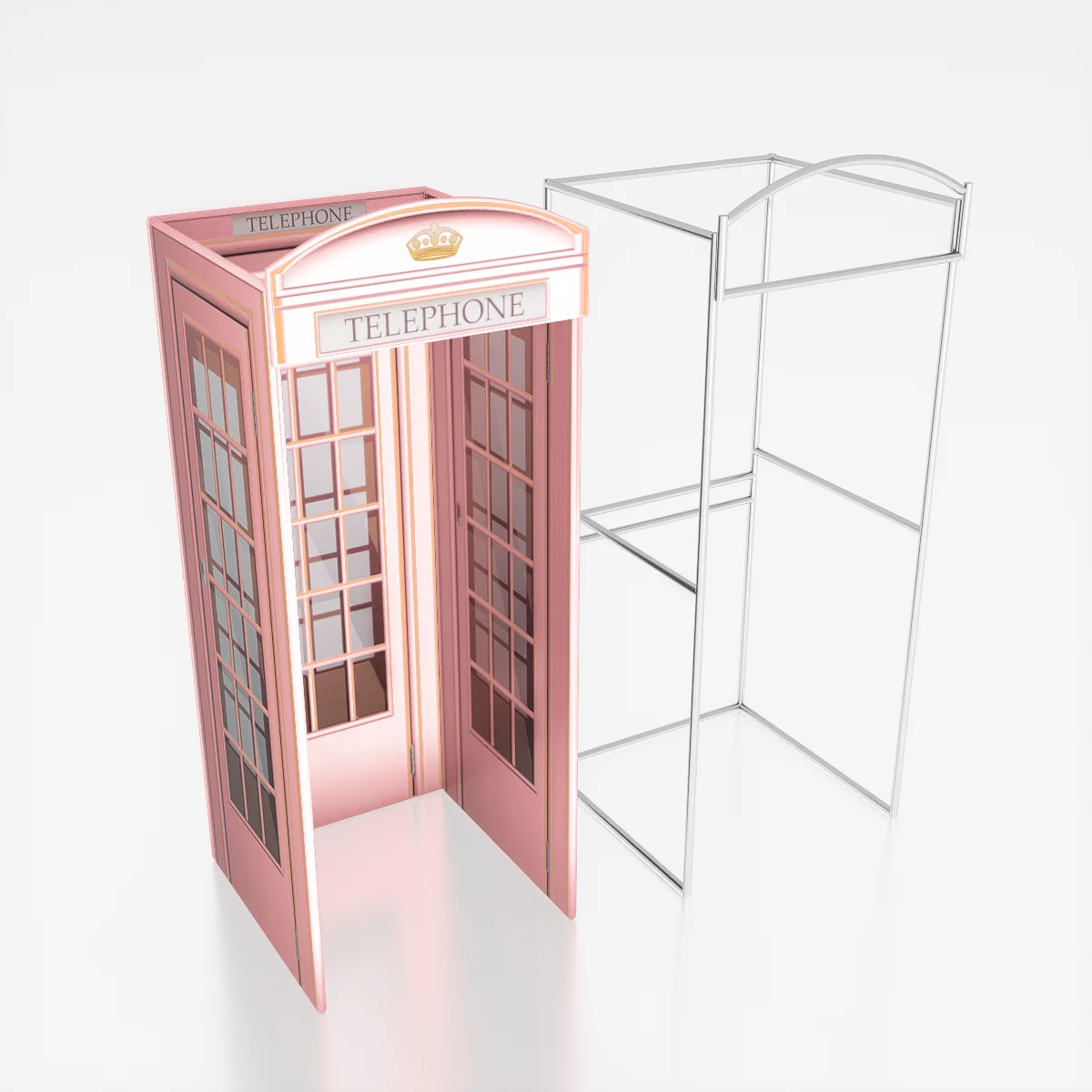 

Wholesale Customized Antique Metal pink Telephone London Classic Phone Booth for Sale 360 Photo Booth Phone Booth Enclosure