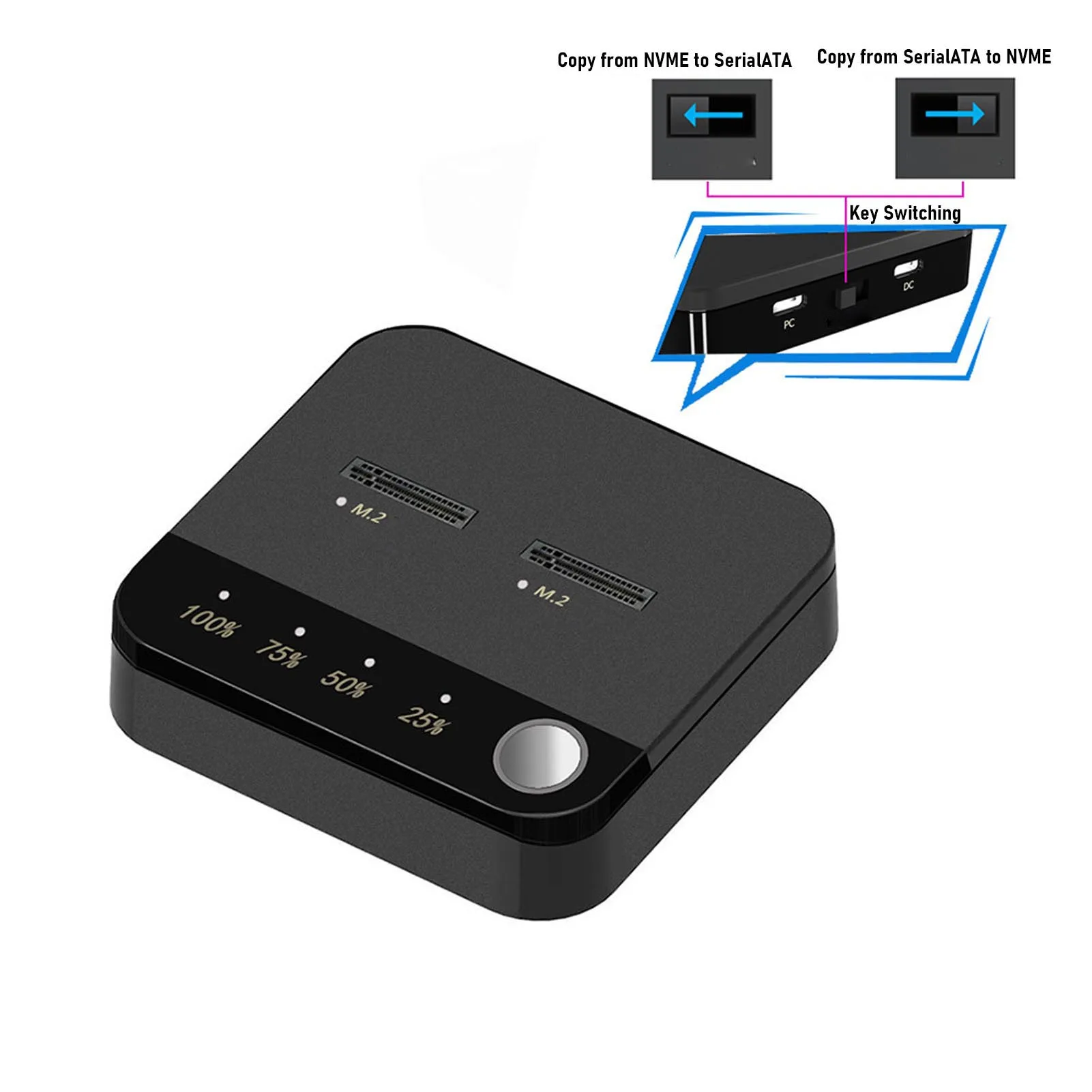 

M.2 NVMe Duplicator Read Write Function 20Gbps Speed Wide Compatibility Hard Drive Cloner Dock Support 16TB for Game Upgrading