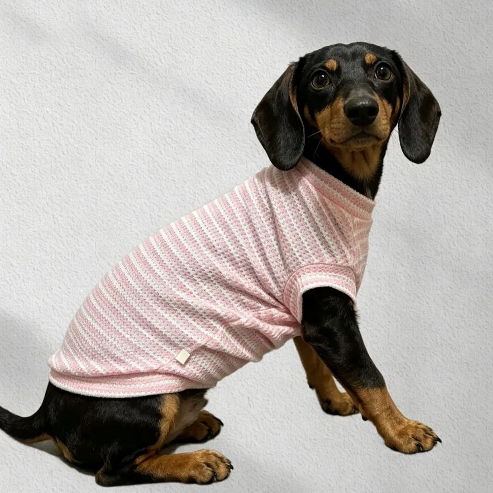 Camiseta a rayas para Dachshund – Chaleco elástico cómoda