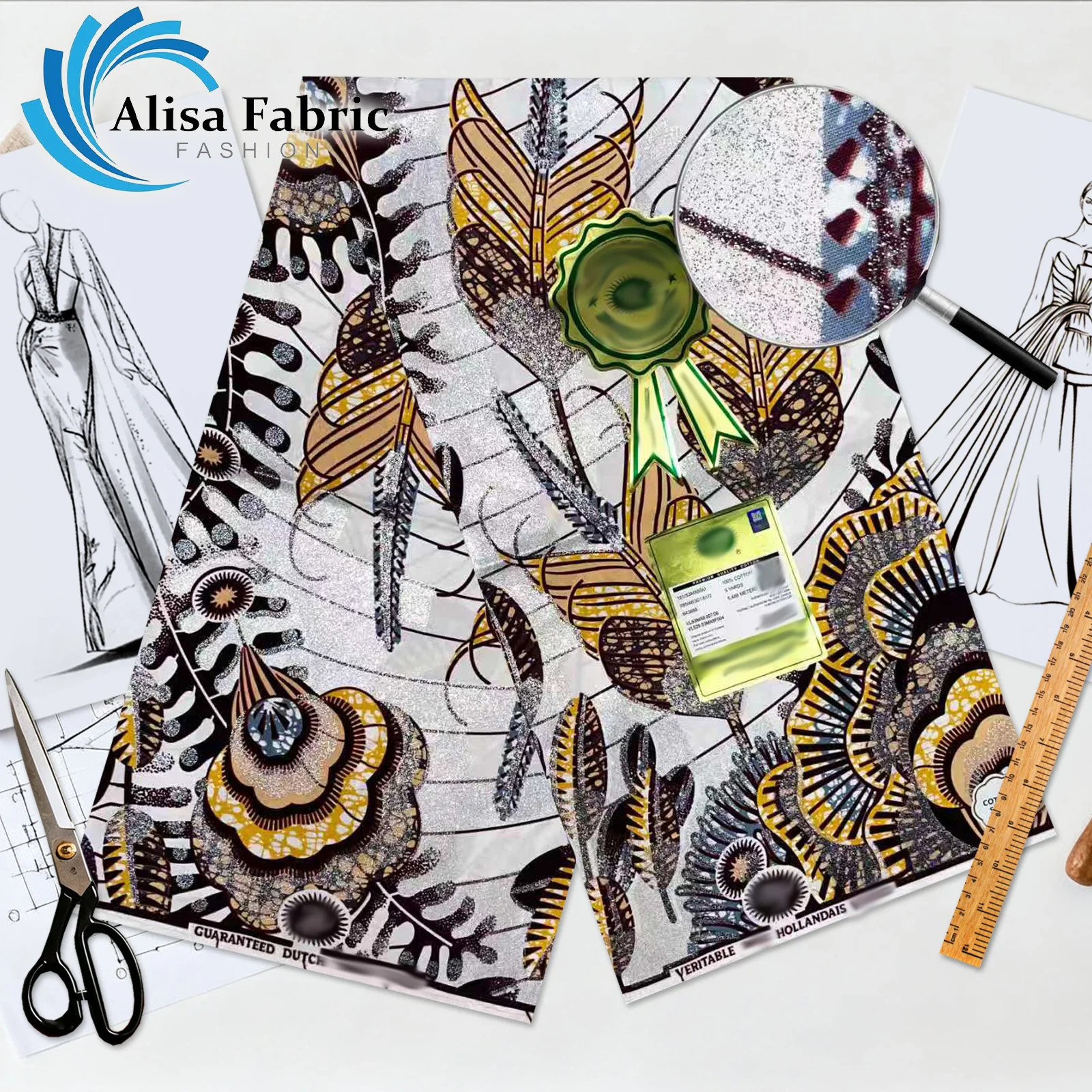 

2025 high quality African grand super 100% cotton fabric 6yards veritable guaranteed nigerian fabric for man and woman