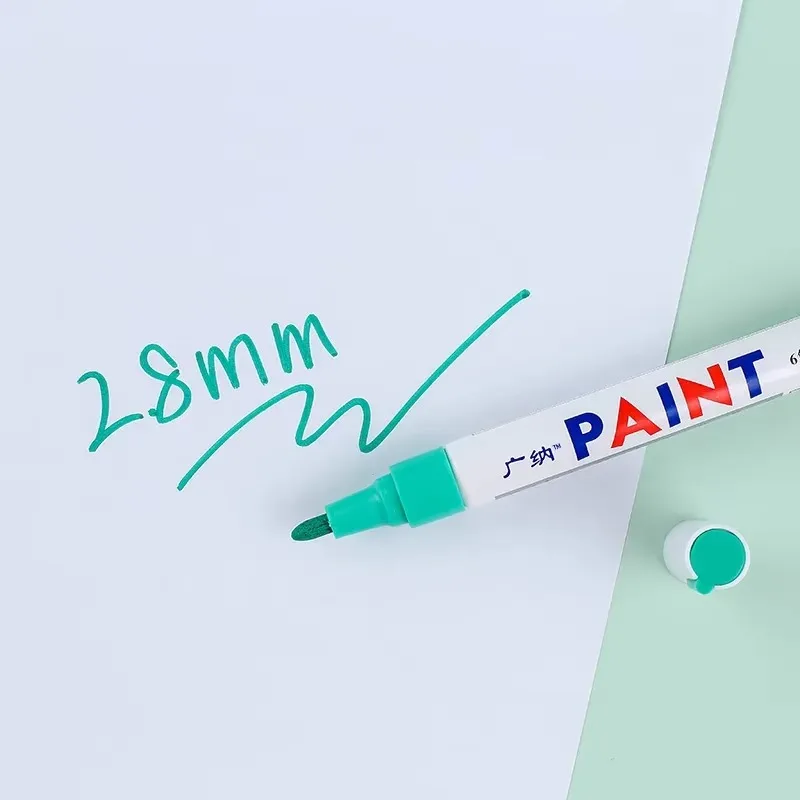 GuangNa 6/12 Pcs Colorful Permanent Paint Marker Waterproof Color Markers Tire Tread Rubber Fabric Paint Metal Paint White Pens view 5