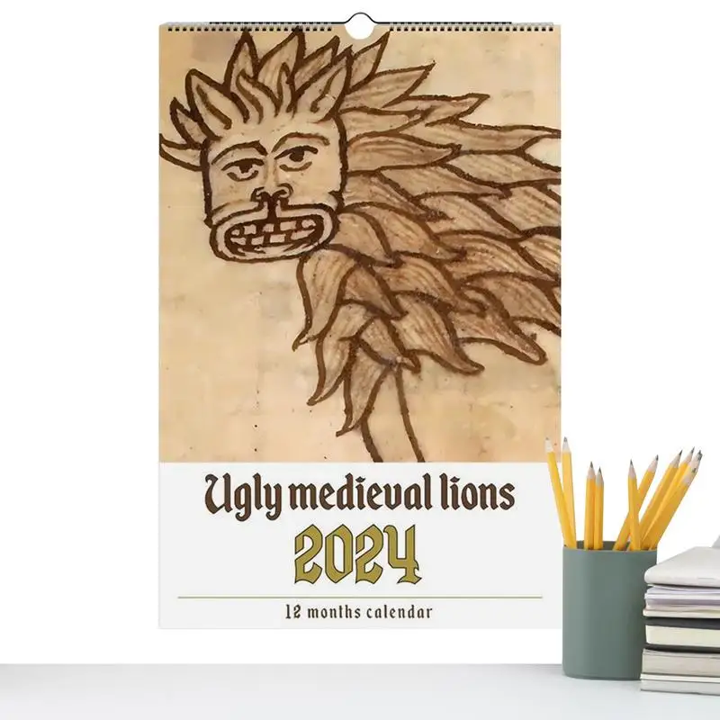 

Lion Wall Calendar 2024 Decorative Funny Prank Gift Wall Calendar With Lion Durable Daily Animal Calendar Thicken For School