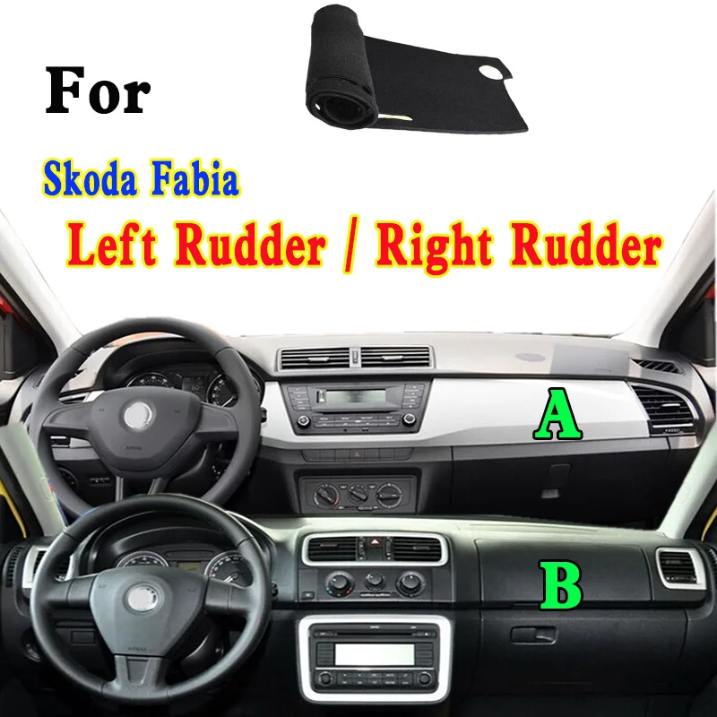 For Skoda Fabia RS 551,5J NJ3 NJ5 0F1 Dashmat Dashboard Cover Instrument Panel Insulation Protective Pad Ornaments